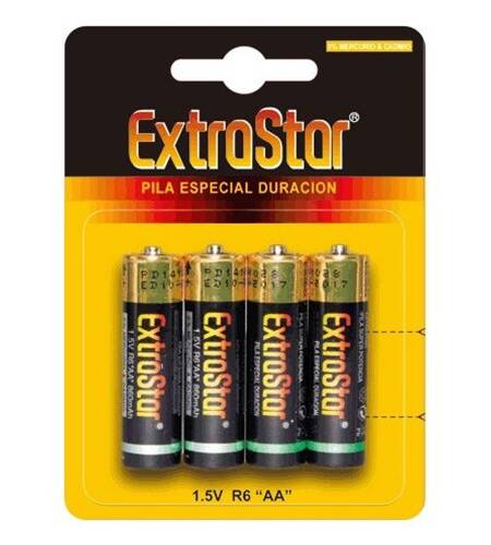 4 PILHAS AA EXTRASTAR