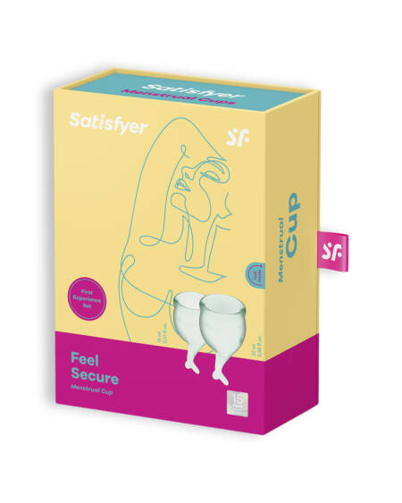 CONJUNTO DE 2 COPOS MENSTRUAIS FEEL SECURE SATISFYER VERDE CLARO