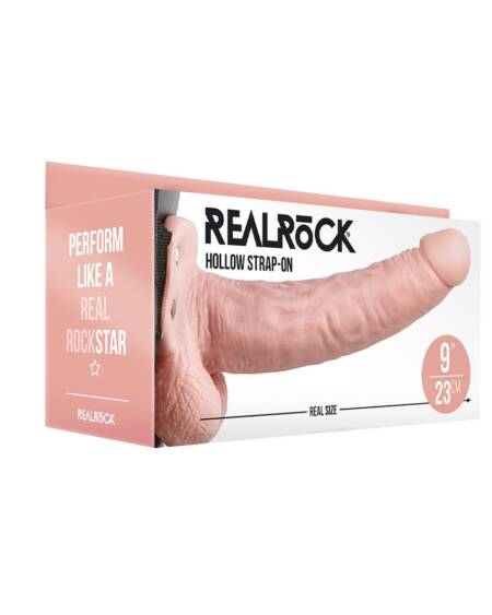 STRAP-ON OCO COM TESTÍCULOS 9 /23 CM FLESH REALROCK