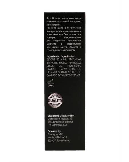 ÓLEO DE MASSAGEM COM CBD CANNABIS 2 FL OZ 50 ML PHARMQUESTS