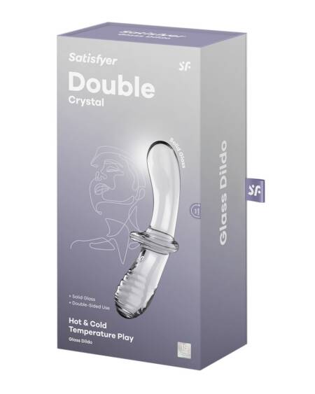 DILDO DE VIDRO DOUBLE CRYSTAL TRANSPARENTE SATISFYER