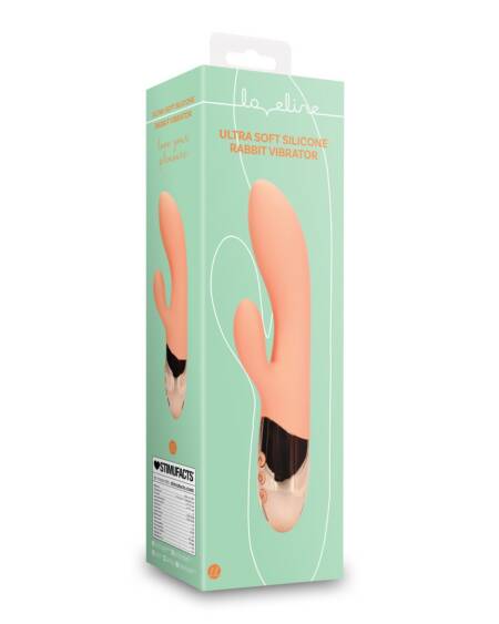 VIBRADOR RABBIT ULTRA SOFT SILICONE RABBIT CERAMIC PEACH LOVELINE