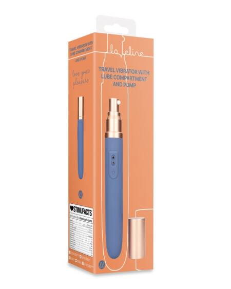 VIBRADOR DE VIAGEM COM COMPARTIMENTO PARA LUBRIFICANTE BLUE HORIZON LOVELINE