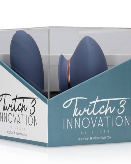 TWITCH 3 VIBRADOR RECARREGÁVEL E SUCÇÃO AZUL/CINZA INNOVATION