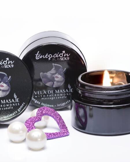VELA COM FEROMONAS AROMA JOGOS ÍNTIMOS 20ML TENTACIÓN PLAY SEX