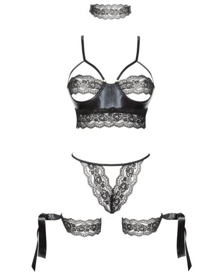 CONJUNTO DE 5 PEÇAS SHAQUILA PRETO BEAUTY NIGHT FASHION