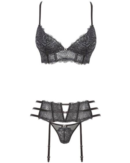 CONJUNTO DE 3 PEÇAS ILEEN PRETO BEAUTY NIGHT FASHION