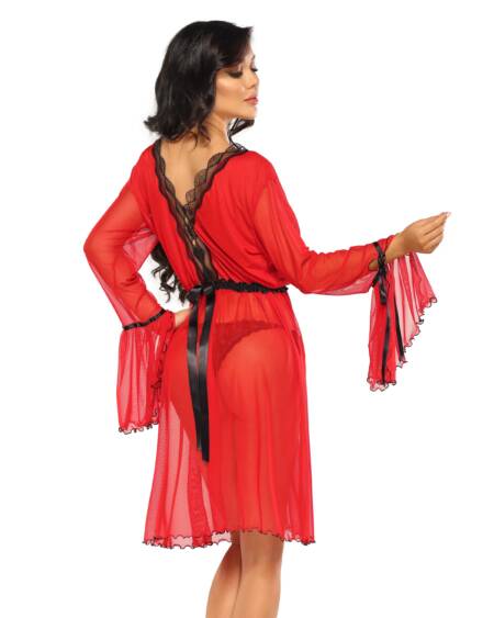CAMISA DE NOITE E TANGA VALENTINA VERMELHO BEAUTY NIGHT FASHION