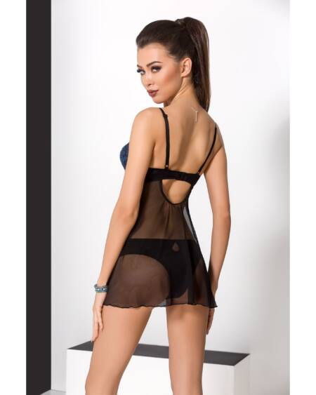 CAMISA DE NOITE E TANGA GISELE PRETO PASSION