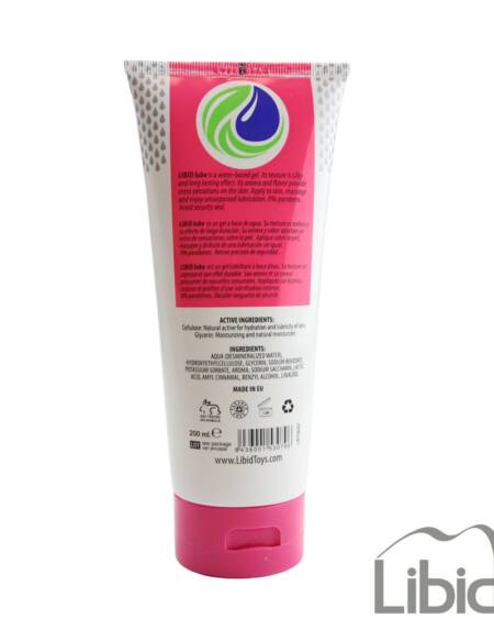 LUBRIFICANTE À BASE DE ÁGUA COM AROMA A MORANGO LIBID LUBE 200ML