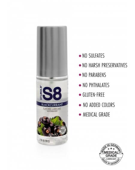 LUBRIFICANTE À BASE DE ÁGUA COM SABOR A GROSELHA NEGRA S8 STIMUL8 50ML