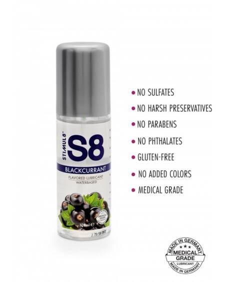 LUBRIFICANTE À BASE DE ÁGUA COM SABOR A GROSELHA NEGRA S8 STIMUL8 125ML