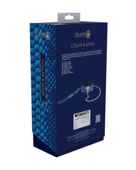 COLEIRA COM TRELA FLORENCE COLLECTION AZUL OUCH!