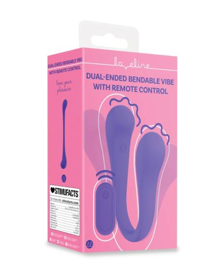 VIBRADOR FLEXÍVEL COM COMANDO DUAL-ENDED BENDABLE ROXO LOVELINE