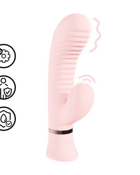 VIBRADOR MYSTIQUE RIBBED RABBIT ROSA LOVELINE