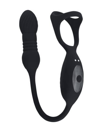 ANEL PARA O PÉNIS VIBRATÓRIO COM IMPULSO E ESTIMULADOR PRETO LEVELZ