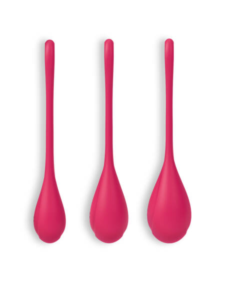 CONJUNTO DE 3 BOLAS KEGEL YONI POWER 1 SATISFYER VERMELHAS