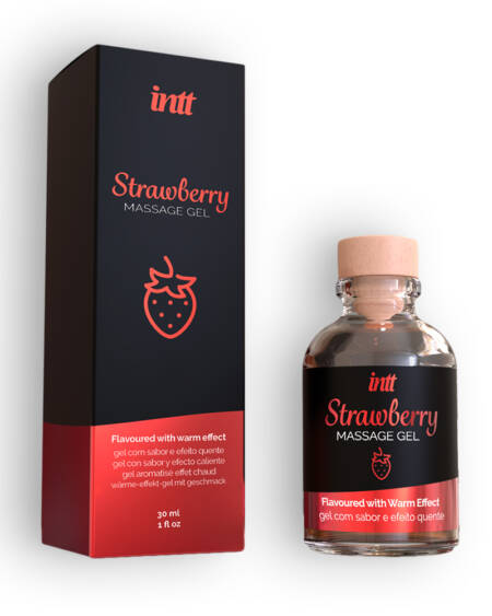 GEL DE MASSAGEM COM SABOR A MORANGO INTT 30ML