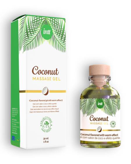 GEL DE MASSAGEM VEGAN COM SABOR A COCO INTT 30ML