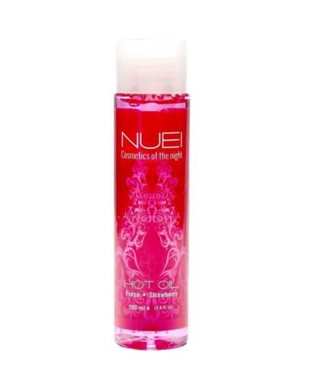 ÓLEO DE MASSAGEM COM EFEITO CALOR MORANGO HOT OIL NUEI 100ML