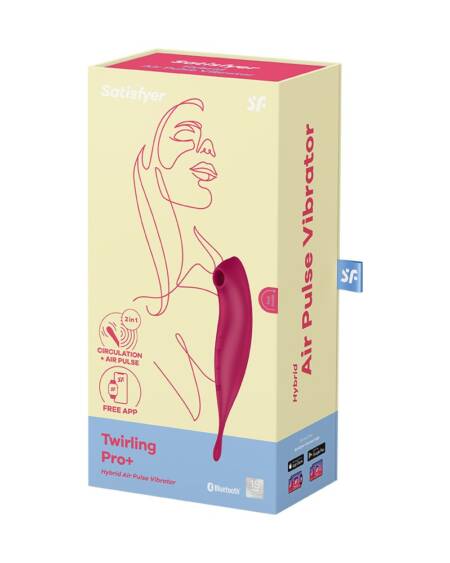 VIBRADOR TWIRLING PRO SATISFYER COM APLICAÇÃO CONNECT VERMELHO