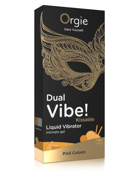 VIBRADOR LÍQUIDO COM SABOR A PIÑA COLADA DUAL VIBE 15ML ORGIE