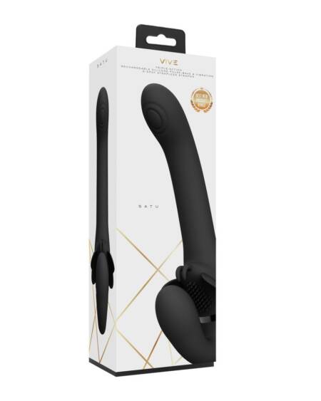 STRAP-ON SEM ARNÊS SATU PULSE-WAVE AND VIBRATING PRETO VIVE