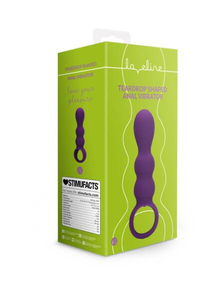 PLUG ANAL COM VIBRAÇÃO EM FORMA DE LÁGRIMAS CLEAR PURPLE LOVELINE