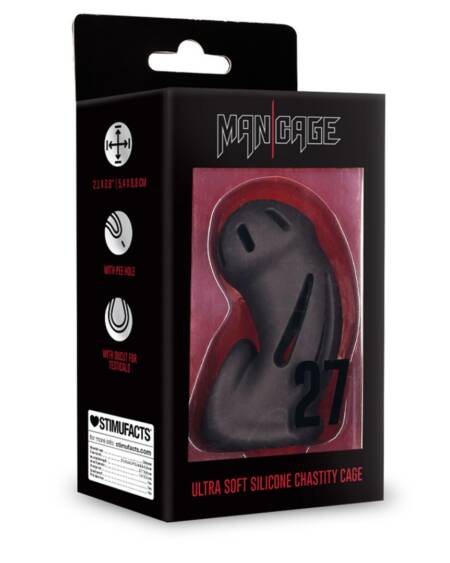 JAULA MODEL 27 ULTRA SOFT SILICONE CHASTITY PRETO MANCAGE