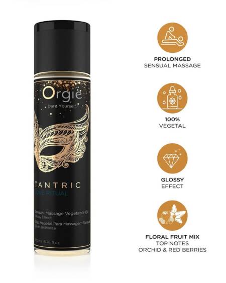 ÓLEO DE MASSAGEM COM EFEITO BRILHANTE TANTRIC LOVE RITUAL 200ML ORGIE
