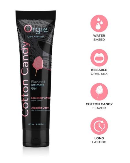 LUBRIFICANTE À BASE DE ÁGUA COM SABOR A ALGODÃO DOCE 100ML ORGIE