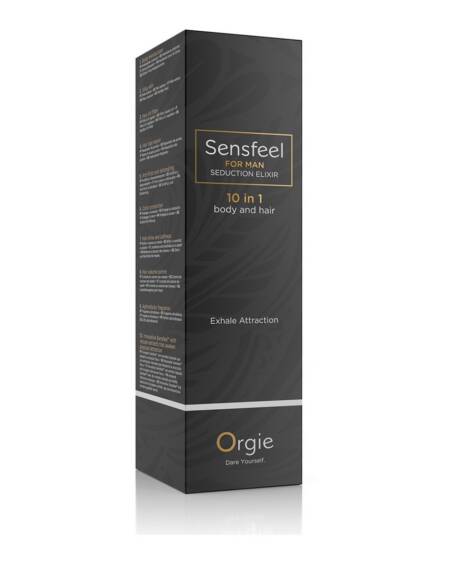 LOÇÃO 10 EM 1 PARA CORPO E CABELO COM FEROMONAS SENSFEEL FOR MAN 100ML ORGIE