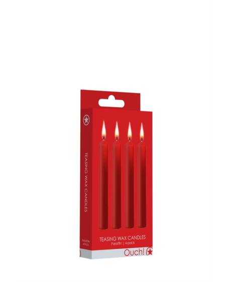 CONJUNTO DE 4 VELAS VERMELHAS TEASING WAX CANDLES OUCH!