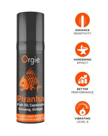 CREME ESTIMULANTE PARA HOMEM PIRANHA POWER CREAM 15ML ORGIE