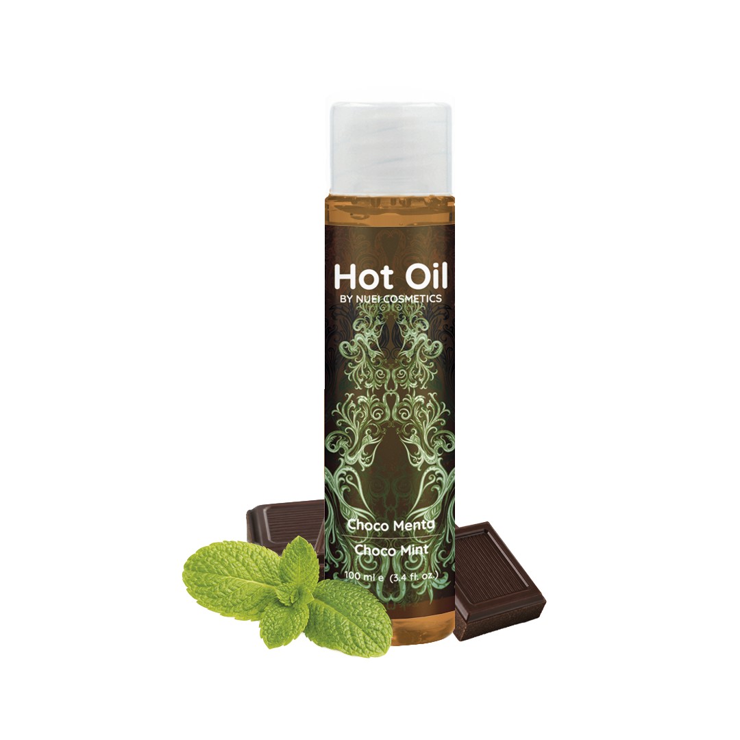 ÓLEO DE MASSAGEM COM EFEITO CALOR CHOCO MENTA HOT OIL NUEI 100ML - Image 3