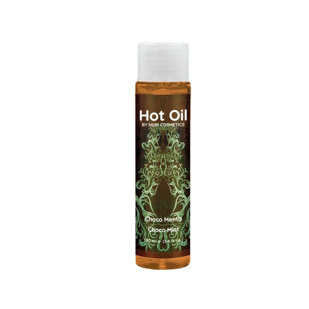 ÓLEO DE MASSAGEM COM EFEITO CALOR CHOCO MENTA HOT OIL NUEI 100ML