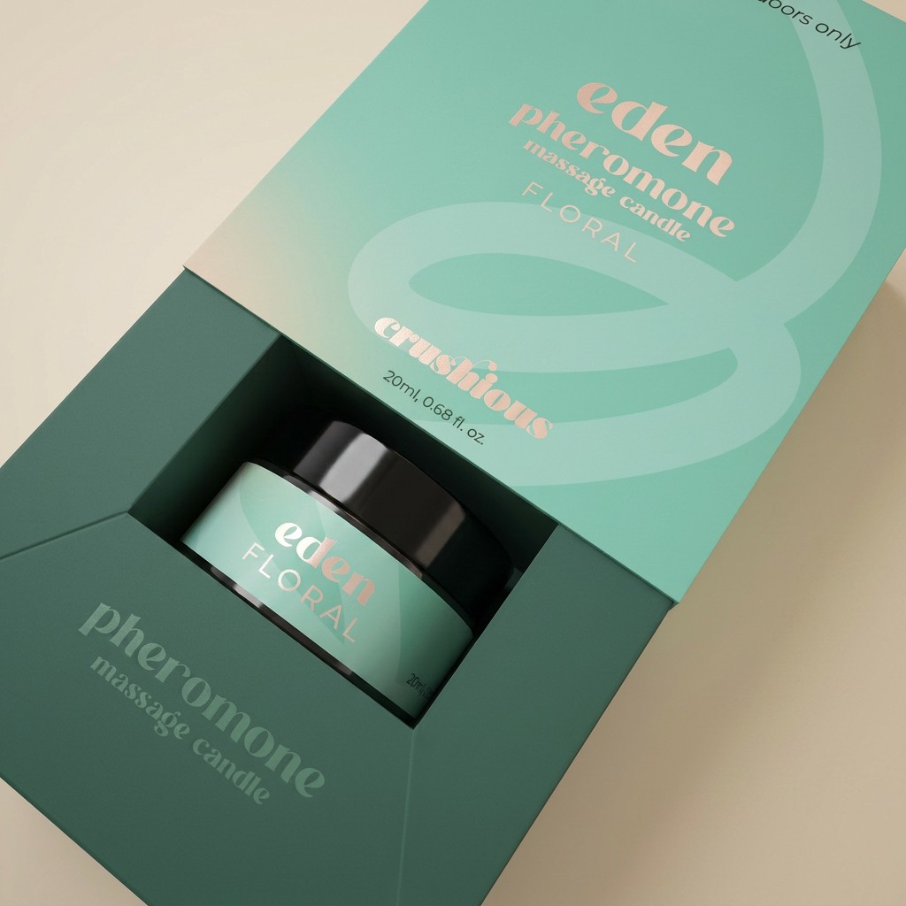 VELA DE MASSAGEM EDEN COM FEROMONAS E AROMA FLORAL 20ML CRUSHIOUS