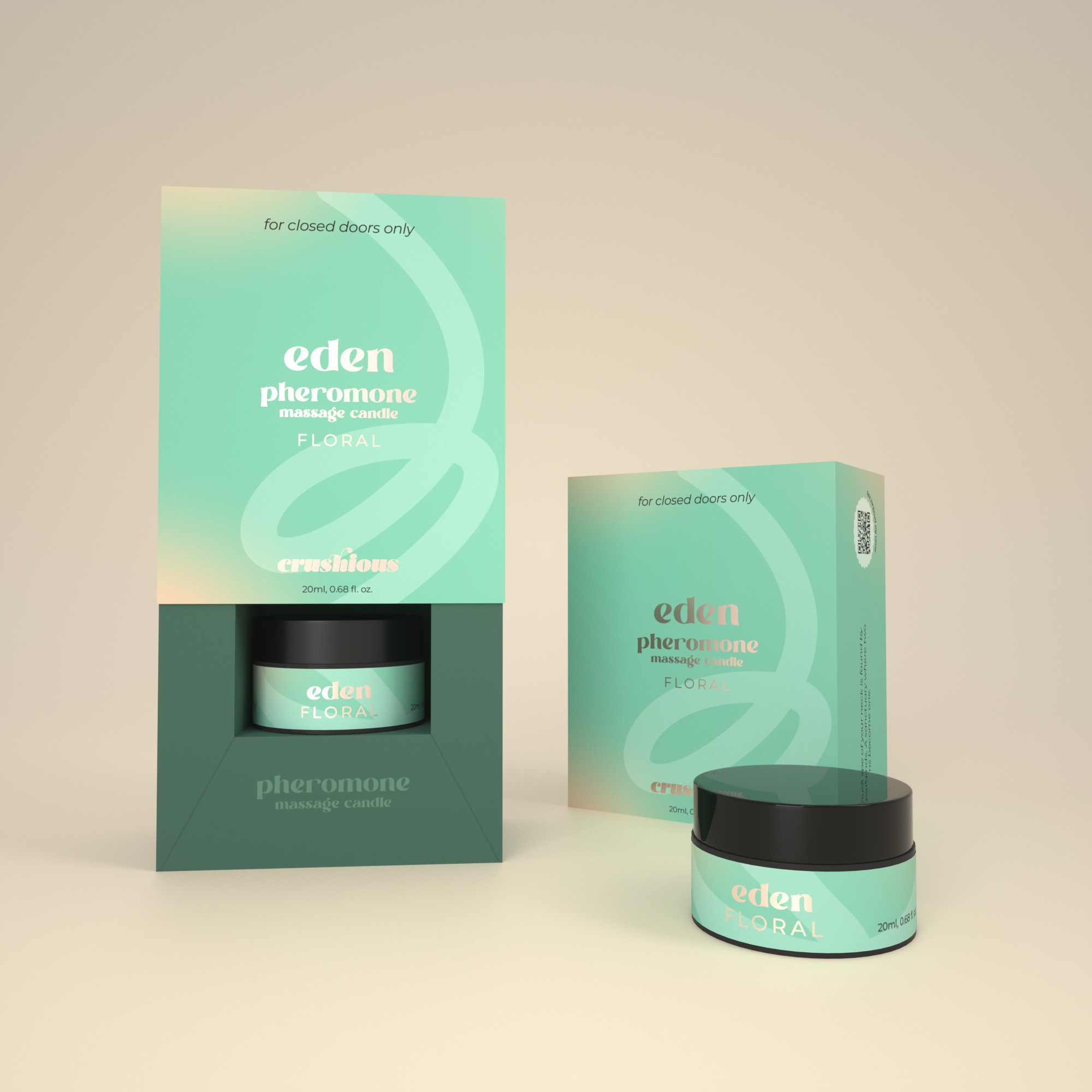 VELA DE MASSAGEM EDEN COM FEROMONAS E AROMA FLORAL 20ML CRUSHIOUS - Image 3