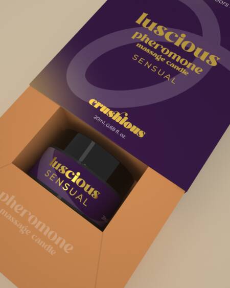 VELA DE MASSAGEM LUSCIOUS COM FEROMONAS E AROMA SENSUAL 20ML CRUSHIOUS