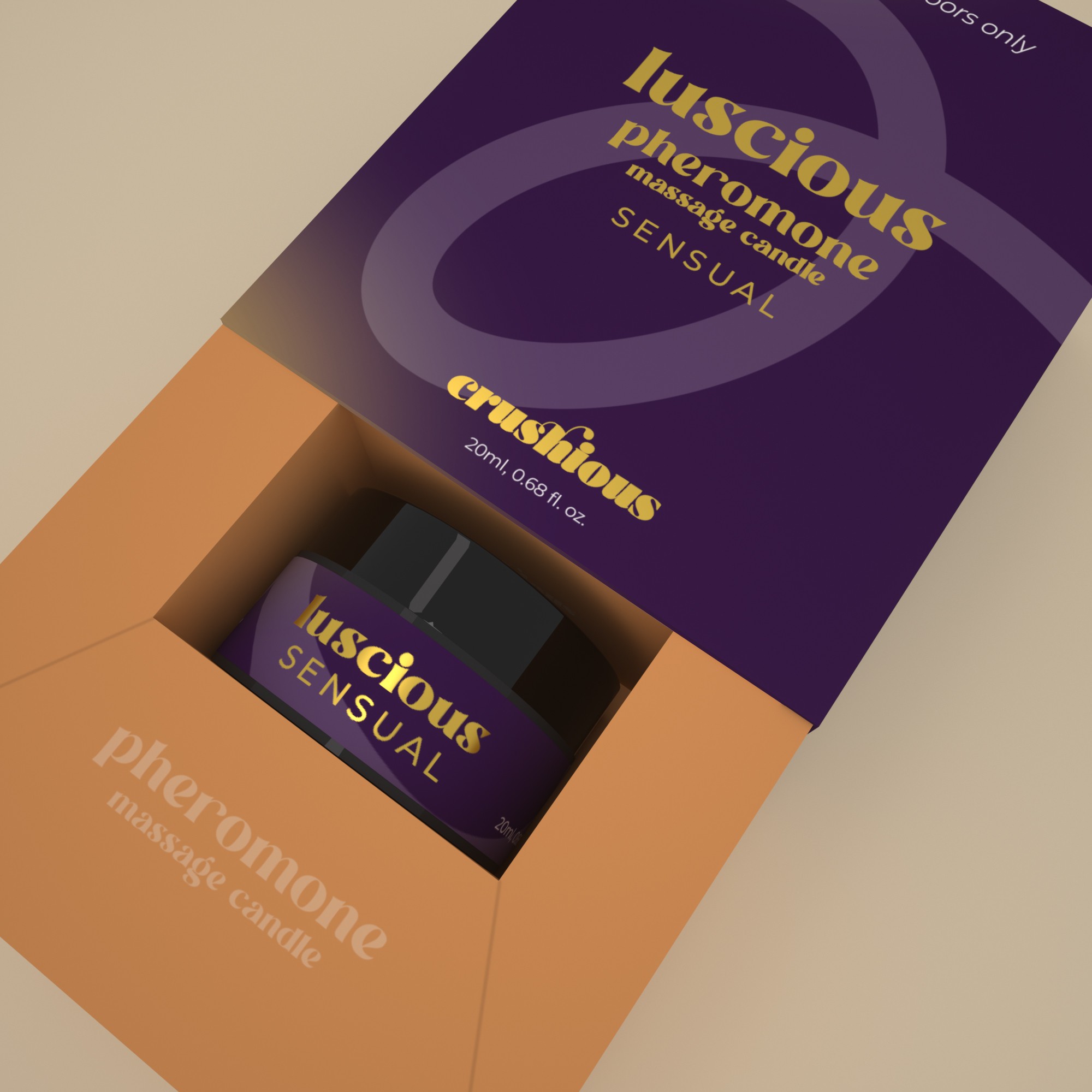 VELA DE MASSAGEM LUSCIOUS COM FEROMONAS E AROMA SENSUAL 20ML CRUSHIOUS