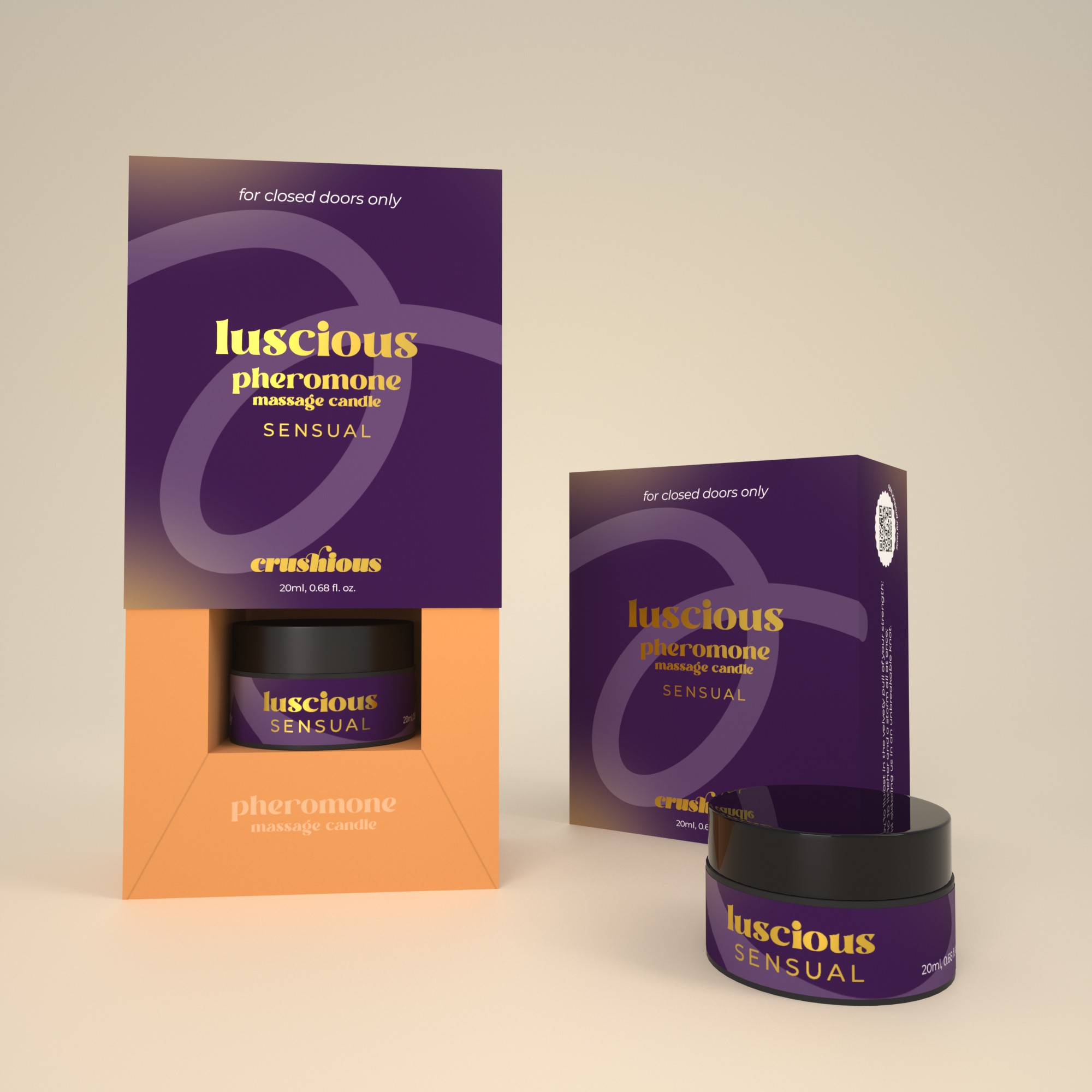 VELA DE MASSAGEM LUSCIOUS COM FEROMONAS E AROMA SENSUAL 20ML CRUSHIOUS - Image 4