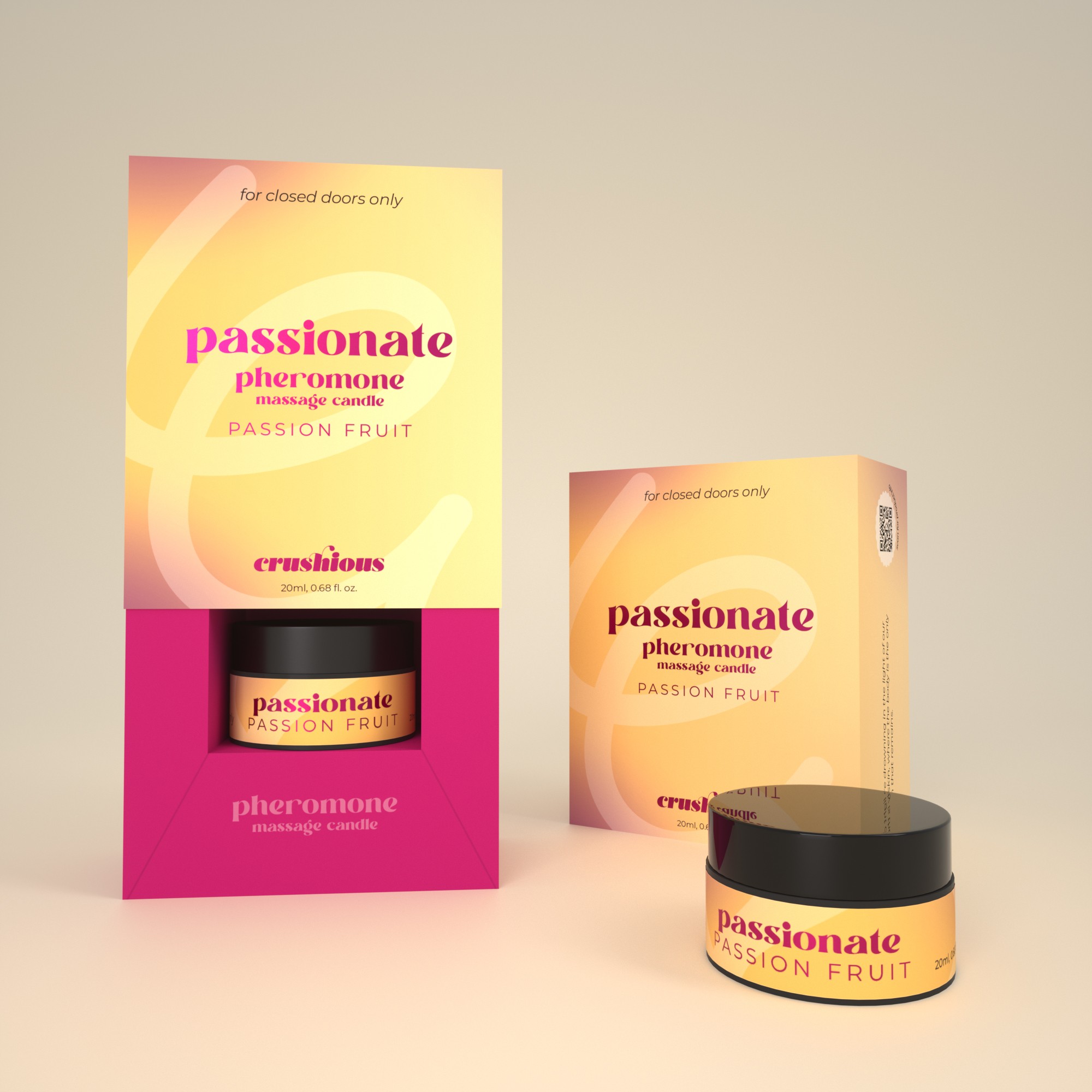 VELA DE MASSAGEM PASSIONATE COM FEROMONAS E AROMA A MARACUJÁ 20ML CRUSHIOUS - Image 4
