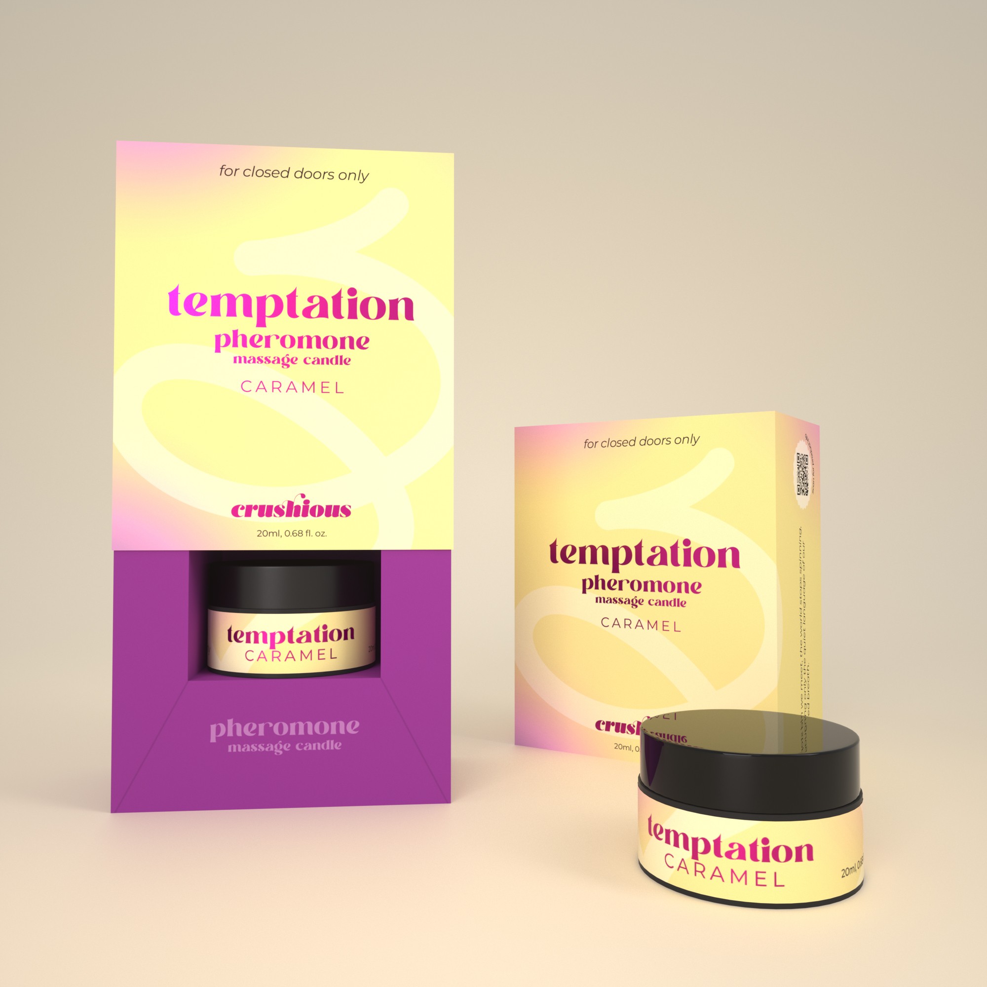 VELA DE MASSAGEM TEMPTATION COM FEROMONAS E AROMA DE CARAMELO 20ML CRUSHIOUS - Image 5