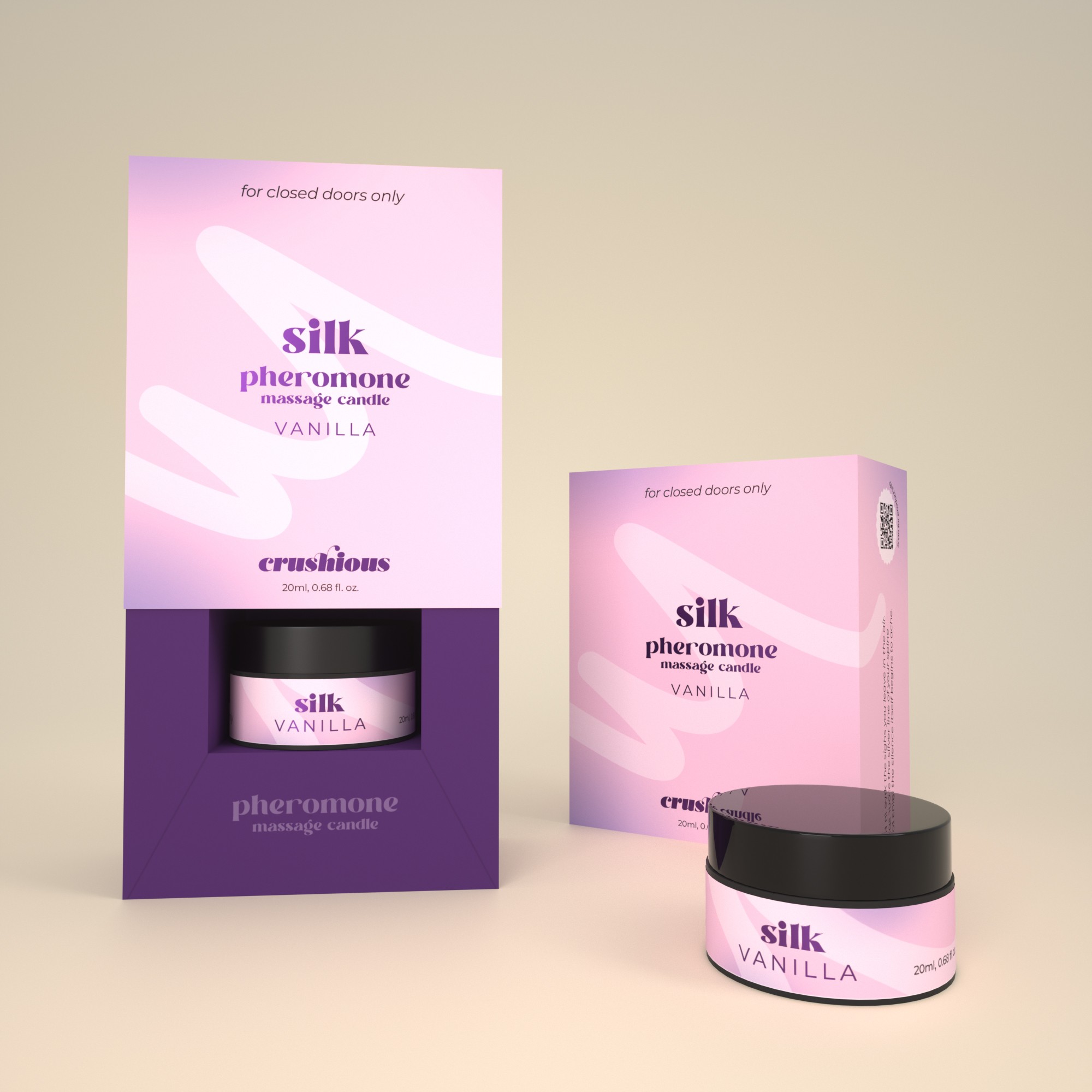 VELA DE MASSAGEM SILK COM FEROMONAS E AROMA A BAUNILHA 20ML CRUSHIOUS - Image 4