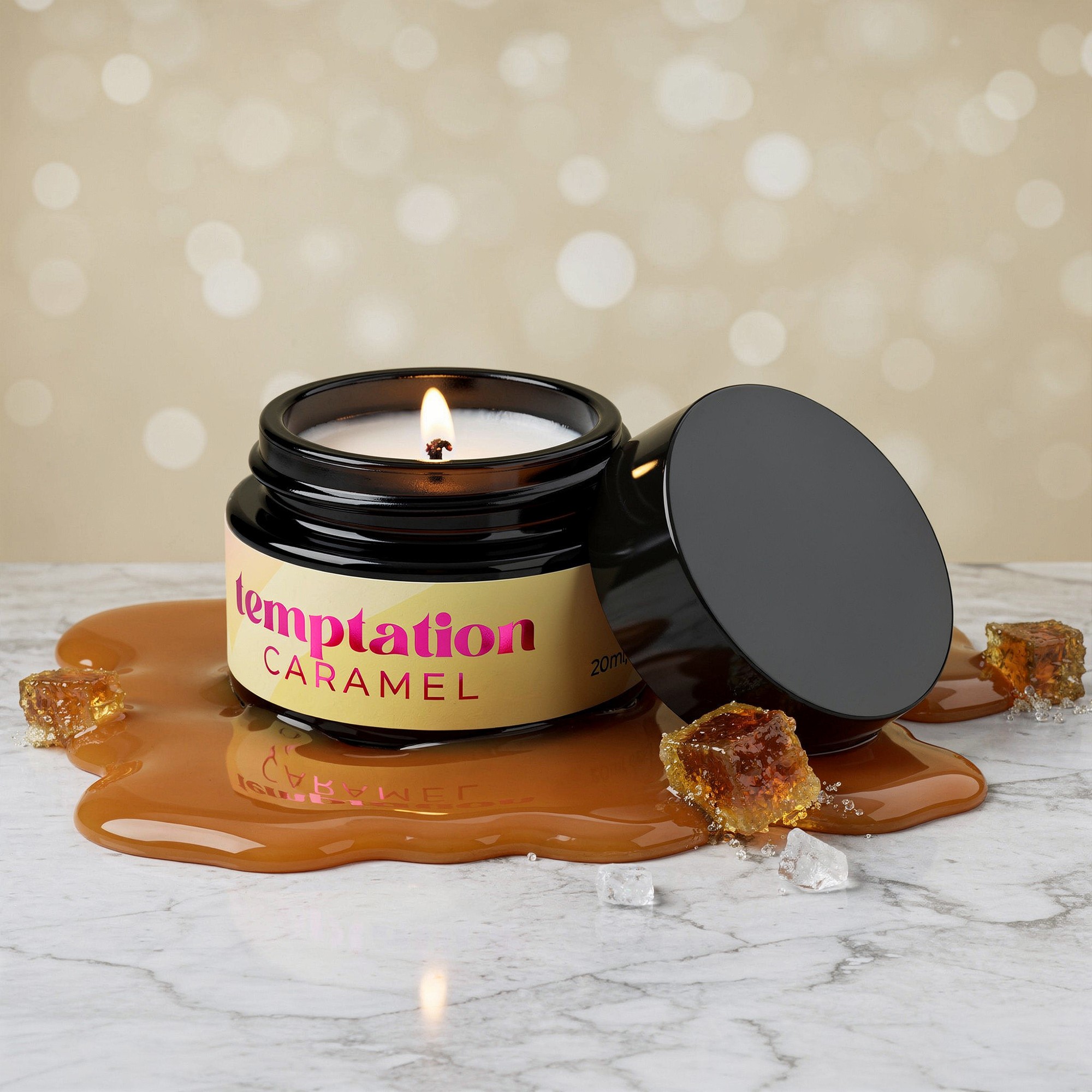 VELA DE MASSAGEM TEMPTATION COM FEROMONAS E AROMA DE CARAMELO 20ML CRUSHIOUS - Image 7