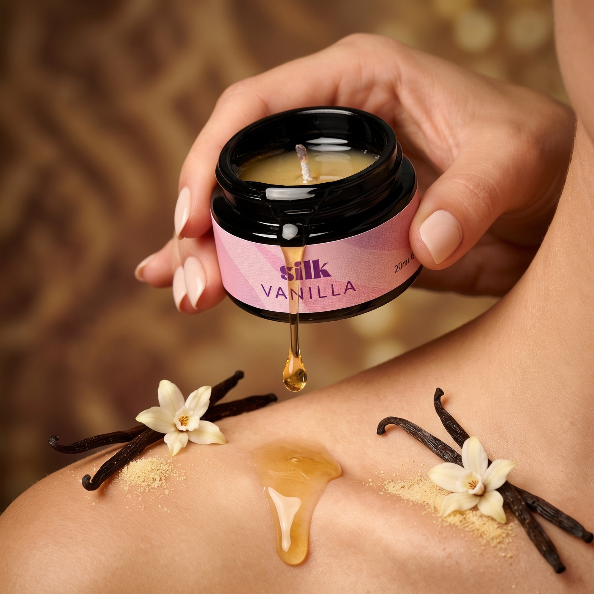 VELA DE MASSAGEM SILK COM FEROMONAS E AROMA A BAUNILHA 20ML CRUSHIOUS - Image 7